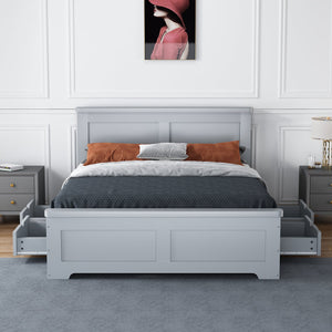 Flintshire Furniture Conway 4 Drawer Bed Frame Grey From Front-Better Bed Company