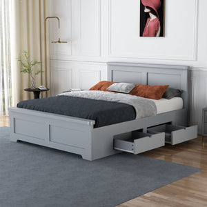 Flintshire Furniture Conway 4 Drawer Bed Frame Grey Drawers Open-Better Bed Company