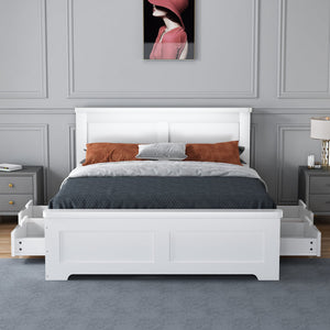 Flintshire Furniture Conway 4 Drawer Bed Frame White From Front-Better Bed Company