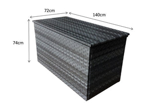 Signature Weave Medium Cushion Box Multi Grey Wicker Dimensions-Better Bed Company 