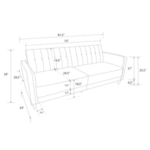 Dorel Home Pin Tufted Transitional Sofa Bed
