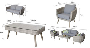 Signature Weave Danielle 5 Seat Sofa Set Dimensions-Better Bed Company 