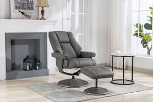 GFA Denver Recliner And Foot Stool Cinder Leather-Better Bed Company