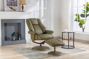 GFA Denver Recliner And Foot Stool-Olive Green