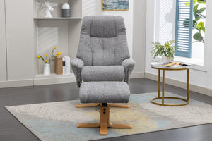 GFA Dubai Recliner And Foot Stool Lisbon Marine Fabric-Better Bed Company