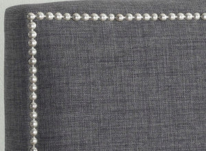 Heartlands Furniture Elle Grey Ottoman Bed Open Studding Detail-Better Bed Company 