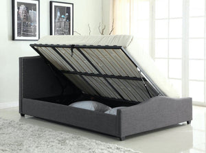 Heartlands Furniture Elle Grey Ottoman Bed Open-Better Bed Company 