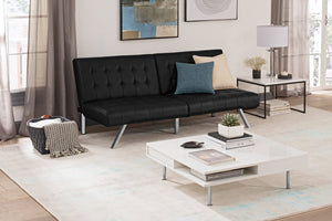 Dorel Home Emily Clic Clac Sofa Bed Black Faux Leather-Better Bed Company