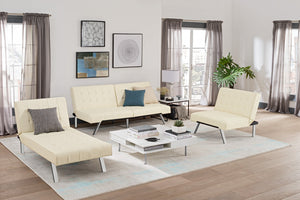 Dorel Home Emily Clic Clac Sofa Bed Vanilla As A Set-Better Bed Company
