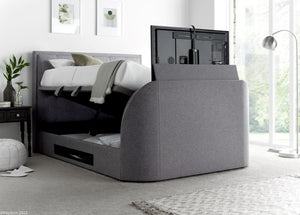 Kaydian Falstone TV Bed Marbella Grey Storage And TV Up-Better Bed Company