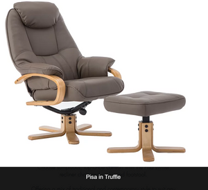 GFA Pisa Recliner And Foot Stool Truffle-Better Bed Company 