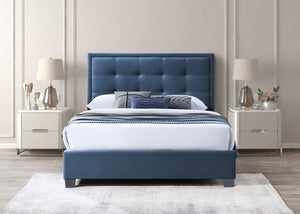 Kaydian Gainford Blue Steel Bed Frame From Front-Better Bed Company