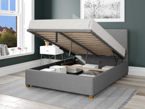 Better Peterborough Fossil Grey Ottoman Bed Open-Better Bed Company