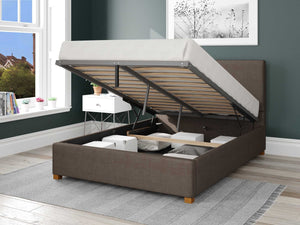Better Peterborough Weaver Brown Ottoman Bed Open-Better Bed Company 