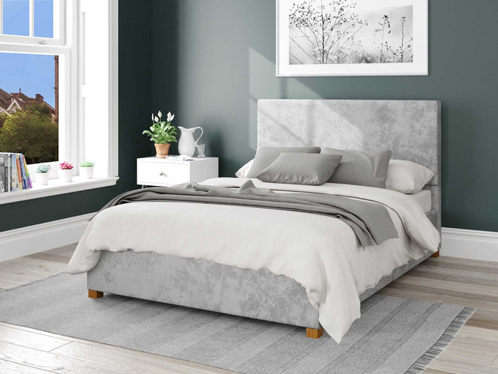 Better Peterborough Velvet Grey Ottoman Bed