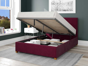 Better Peterborough Red Ottoman Bed Open-Better Bed Company 