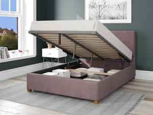 Better Peterborough Light Purple Ottoman Bed Open-Better Bed Company 