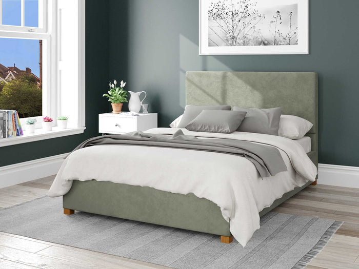 Better Peterborough Velvet Green Ottoman Bed