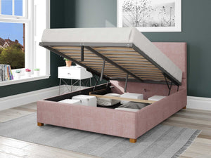 Better Peterborough Pink Ottoman Bed Open-Better Bed Company 