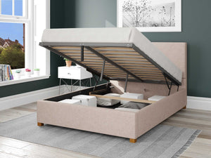 Better Peterborough Pink Natural Ottoman Bed Open-Better Bed Company 