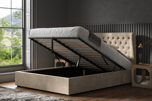Abberley Ottoman Bed Stone Open-Better Bed Company