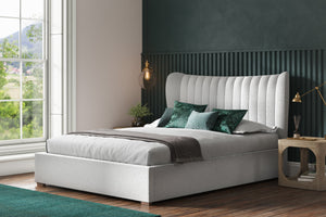 Emporia Beds Harcourt Ottoman Bed White Boucle-Better Bed Company