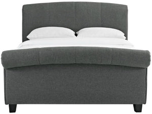 Heartlands Furniture Arabella Grey Linen Bed Frame From Front-Better Bed Company 