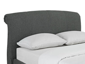 Heartlands Furniture Arabella Grey Linen Bed Frame Headboard Close Up-Better Bed Company 
