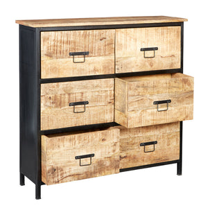 Indian Hub Cosmo Industrial 6 Drawer Chest
