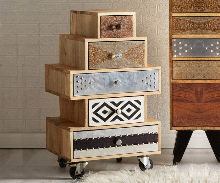 Indian Hub Sorio 5 Drawer Small Chest