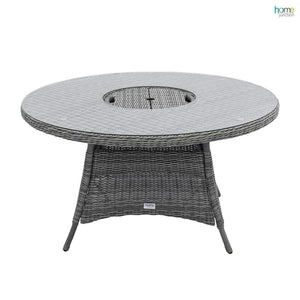 Home Junction Iris Round Dining Table with Ice Bucket and 6 Armchairs