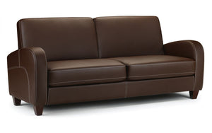 Julian Bowen Vivo 3 Seater Chestnut Faux Leather Sofa