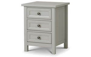 Julian Bowen Maine 3 Drawer Dove Grey Bedside Chest