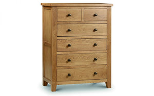 Julian Bowen Marlborough Oak 4+2 Drawer Chest