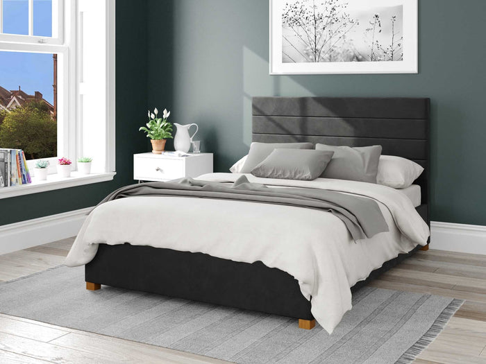 Better London Velvet Black Ottoman Bed