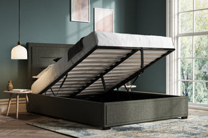 Timsbury Ottoman Bed Grey Open-Better Bed Company