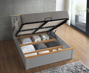 Copenhagen Ottoman Bed Grey Open From Front-Better Bed Company 