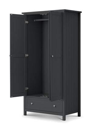 Julian Bowen Maine 2 Door Combination Wardrobe Anthracite