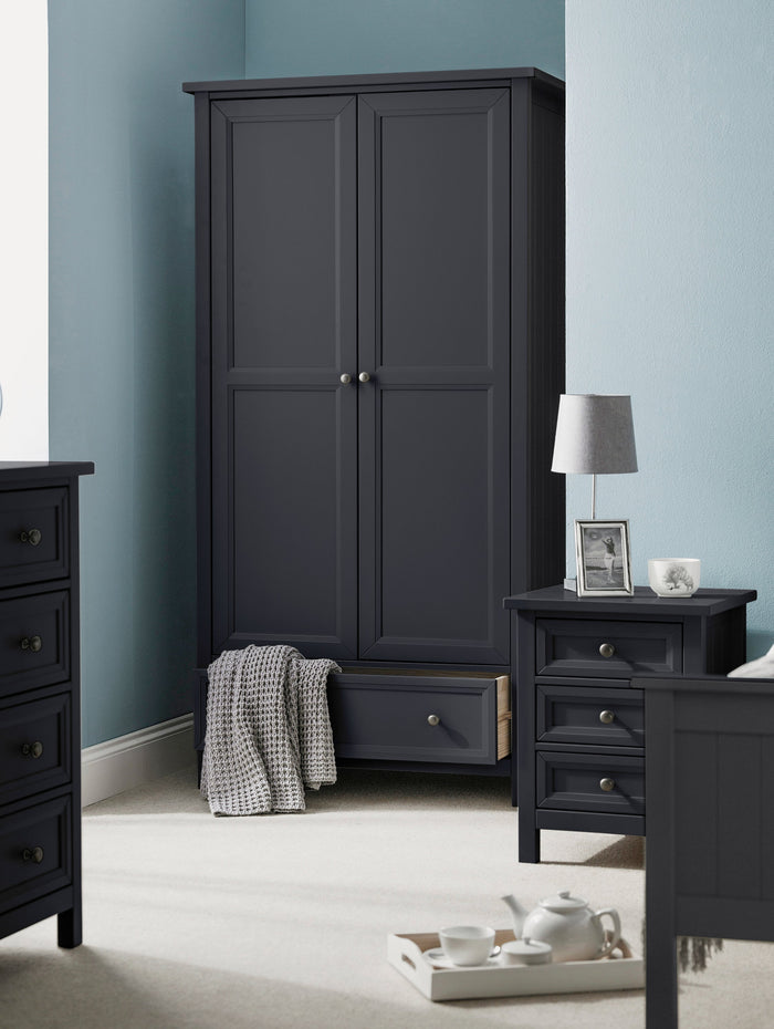 Julian Bowen Maine 2 Door Combination Wardrobe Anthracite