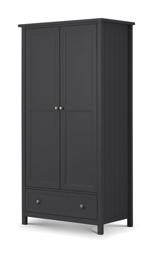 Julian Bowen Maine 2 Door Combination Wardrobe Anthracite