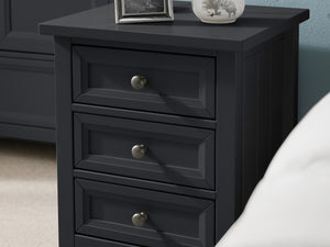 Julian Bowen Maine 3 Drawer Bedside Table Anthracite