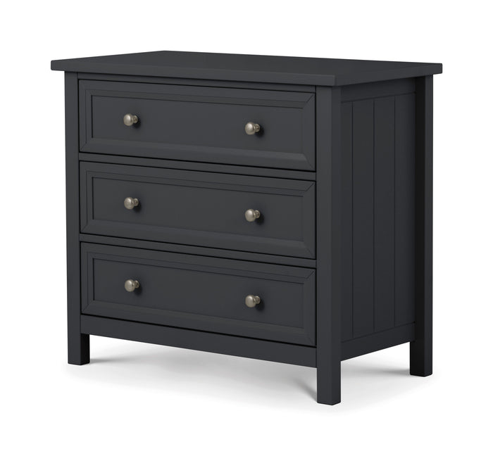 Julian Bowen Maine 3 Drawer Wide Chest Anthracite