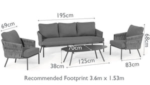 Maze Marina 3 Seat Sofa Set