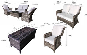 Signature Weave Mia 4 Seat Sofa Set Dimensions-Better Bed Company