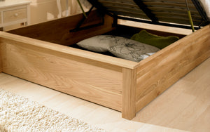 Jameston Solid Oak Ottoman Bed Inside Detail-Better Bed Company