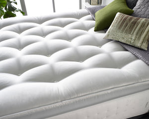 Aspire Natural Cashmere 1000 pocket Pillowtop Mattress Tufted Detail-Better Bed Company 