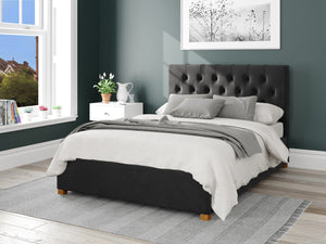 Better Portsmouth Velvet Black Ottoman Bed-Better Bed Company 
