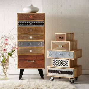 Indian Hub Sorio 5 Drawer Small Chest