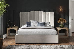 Babbacombe Ottoman Bed Light Grey Velvet-Better Bed Company