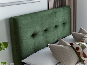 Kaydian Walkworth Winter Moss Green Ottoman Bed Frame Headboard close up-Better Bed Company